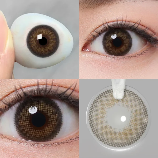 Natural Oceanic Colored Contact Lenses: Amber Gray, Lime Green, Ocean Blue & Gray - Image 2