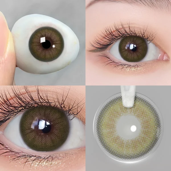 Natural Oceanic Colored Contact Lenses: Amber Gray, Lime Green, Ocean Blue & Gray - Image 3