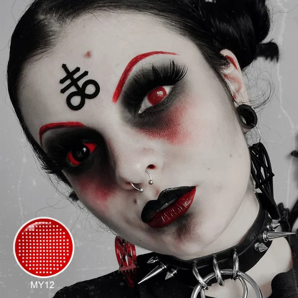 Halloween Contact Lenses for Scary Eyes: Red, White, Mesh, Spider Web, Viper Green & More - Image 2