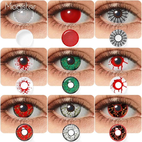 Halloween Contact Lenses for Scary Eyes: Red, White, Mesh, Spider Web, Viper Green & More