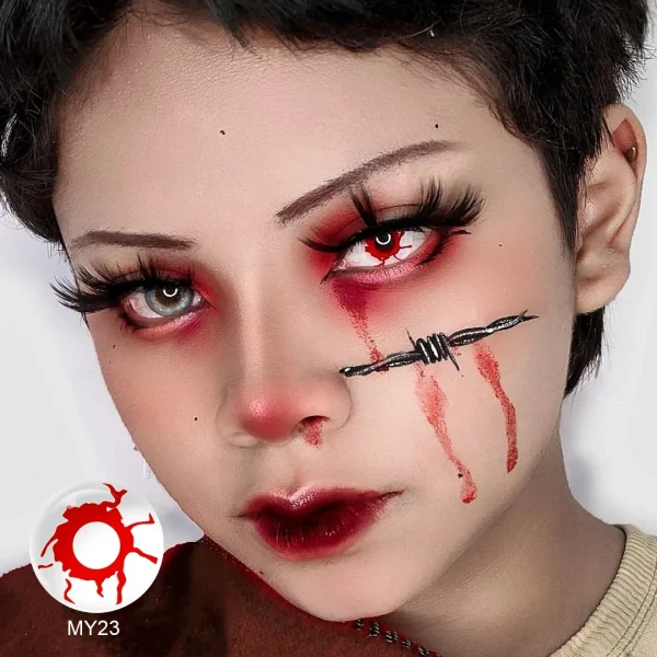 Halloween Contact Lenses for Scary Eyes: Red, White, Mesh, Spider Web, Viper Green & More - Image 4