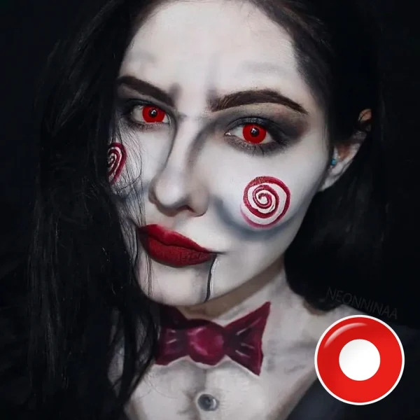 Halloween Cosplay Contact Lenses: Blind White, Blind Black, Red, Green, Yellow & Blue - Image 4