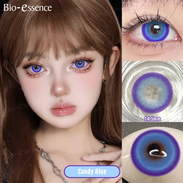 Cute Anime Contact Lenses for Halloween & Cosplay: Pink, Green, Blue, Purple & Gray Shades - Image 4