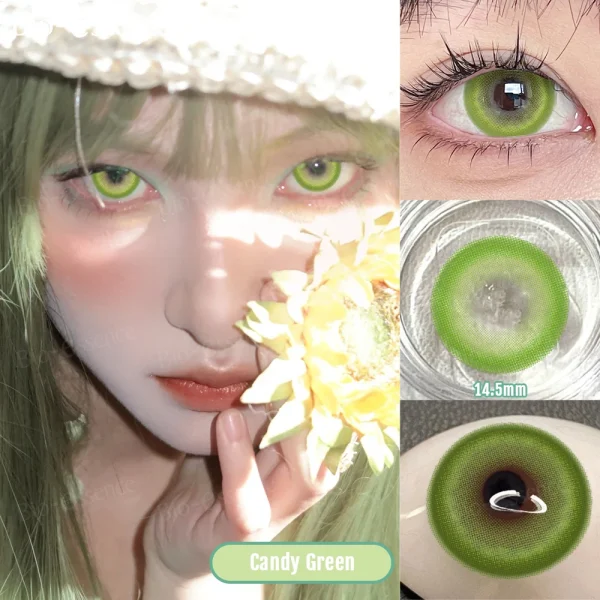 Cute Anime Contact Lenses for Halloween & Cosplay: Pink, Green, Blue, Purple & Gray Shades