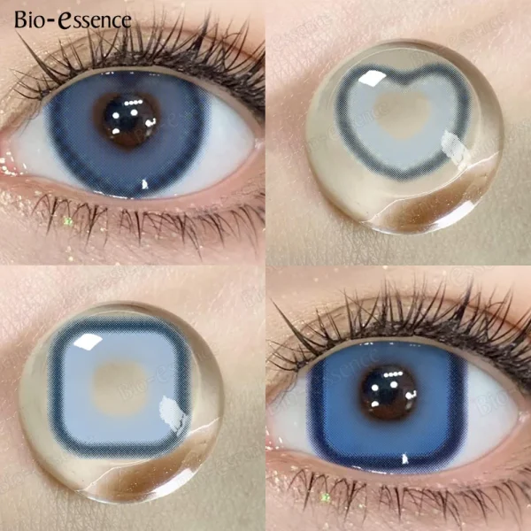 Square & Heart-Shaped Anime Cosplay Contact Lenses: Stunning Blue Shades