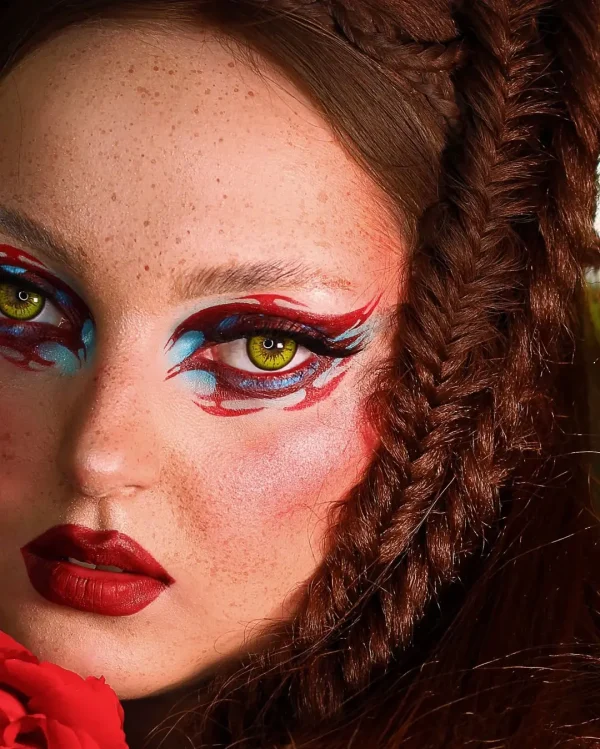 Halloween Colored Contact Lenses for Cosplay: Bright Red, Yellow, Green, Purple & Blue - Image 4