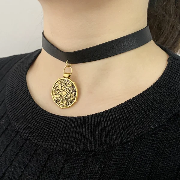 Yennefer of Vengerberg Inspired Necklace Pendant with Black Leather Choker for Cosplay - Image 6