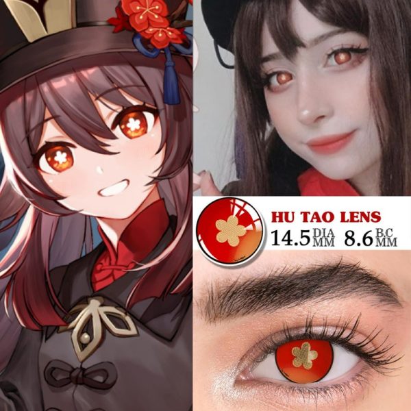 Hu Tao Inspired Cosplay Colored Contact Lenses for Halloween